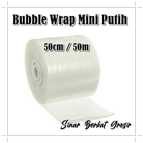 

Bubble Wrap Putih Mini Tebal / Bubble Wrap Putih Roll Mini 50cm