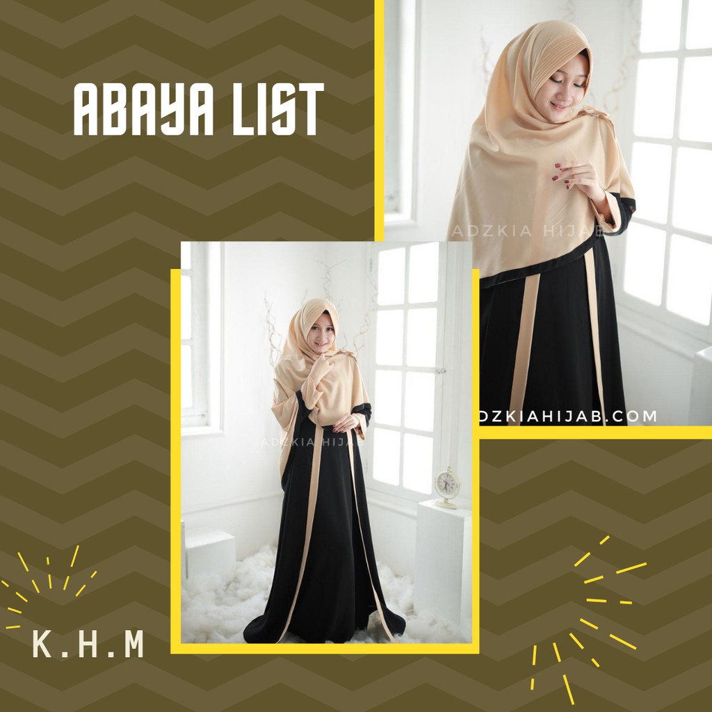 Set Abaya List By Adzkia Hijab SyarI/gamis cantik/gamis adzkia/gamis ori/gamis kekinian