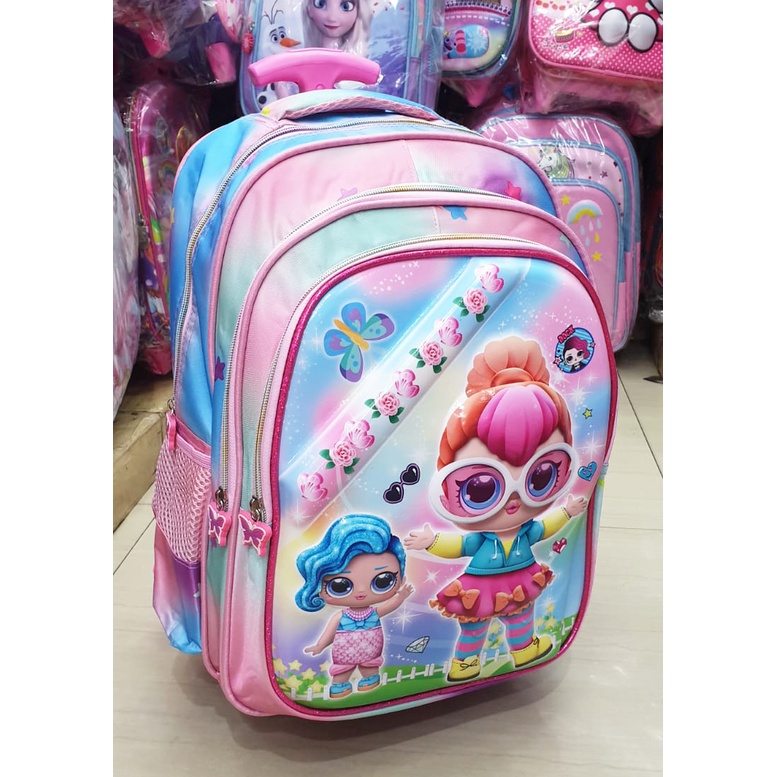 PROMO TERBAIK TAS DORONG TROLLEY SEKOLAH SD 16inch GAMBAR ANAK PEREMPUAN KUDA PONY ROSE DAN PUTRI SALJU 3RES GLOSSY TIMBUL IMPORT ( Rose Peri 16&quot; )