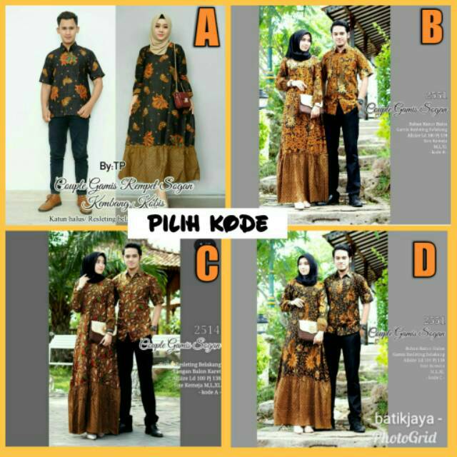 Couple Maura Ruffle Batik Couple gamis Ndoro Jowi DNT