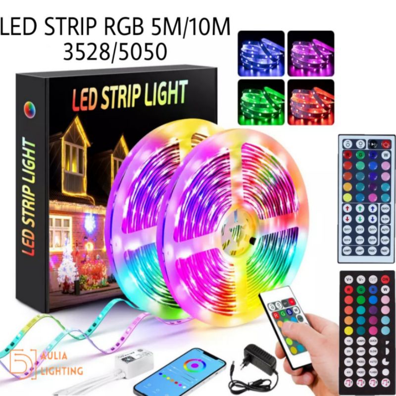 PAKET LAMPU TIDUR LED STRIP RGB SMD 2835 5050 HIASAN KAMAR  5M 10M AESTETIC REMOTE ADAPTOR TEMPEL DINDING DISCO LID  WARNA WARNI AULIASANTY  NATAL AQUARIUM 24 TOMBOL 44 SENSOR MUSIC BLUETOOTH WIRELESS TOMBOL CEWEK COWOK GAMERS MEJA PLAFON CEILING