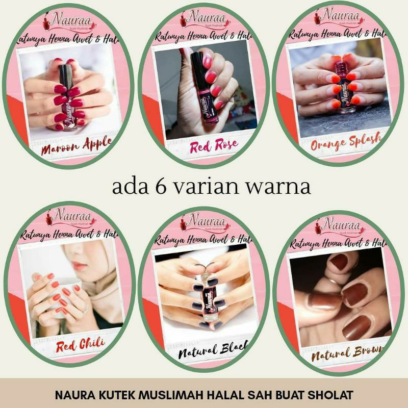 [COD - GROSIR] BIG SALE‼️Kutek Henna Naura Halal Muslimah Murah/ Kutek Arab/ Kutek Muslimah