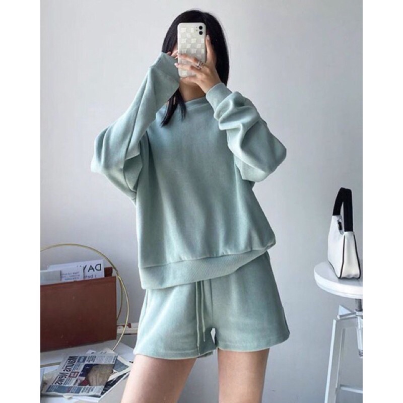 ONESET SETELAN WANITA KOREA ~ SETELAN SWEATER TEBAL PREMUM ~ ONESET SETELAN OLAHRAGA KOREA