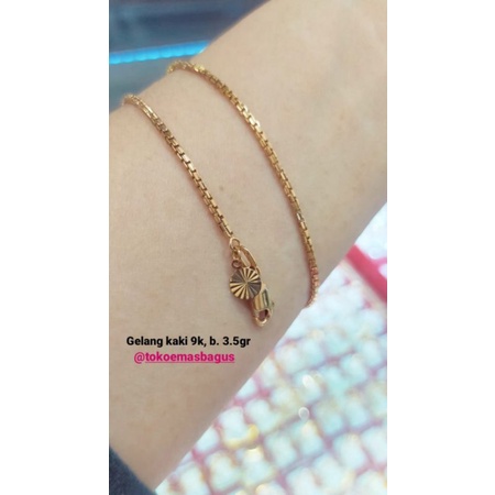 gelang kaki emas asli variasi k420/9k