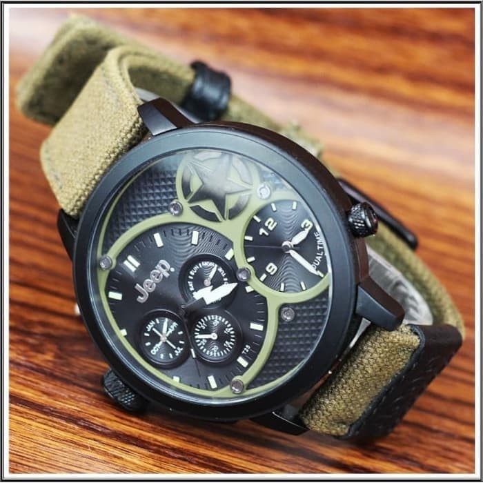 JEEP JP 15203 jam tangan pria Analog sporty kanvas 100%Original New ORI GARANSI JAMIN UANG KEMBALI