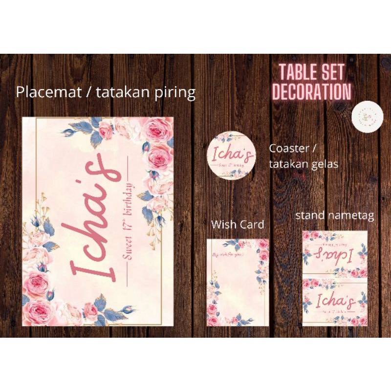 Table Set Decoration, birthday, bridal shower, engagement, any party