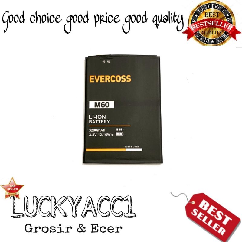 LC - Batre baterai battery Evercoss M60 / M60A M6 original asli baterai handphone murah dijamin ORI 