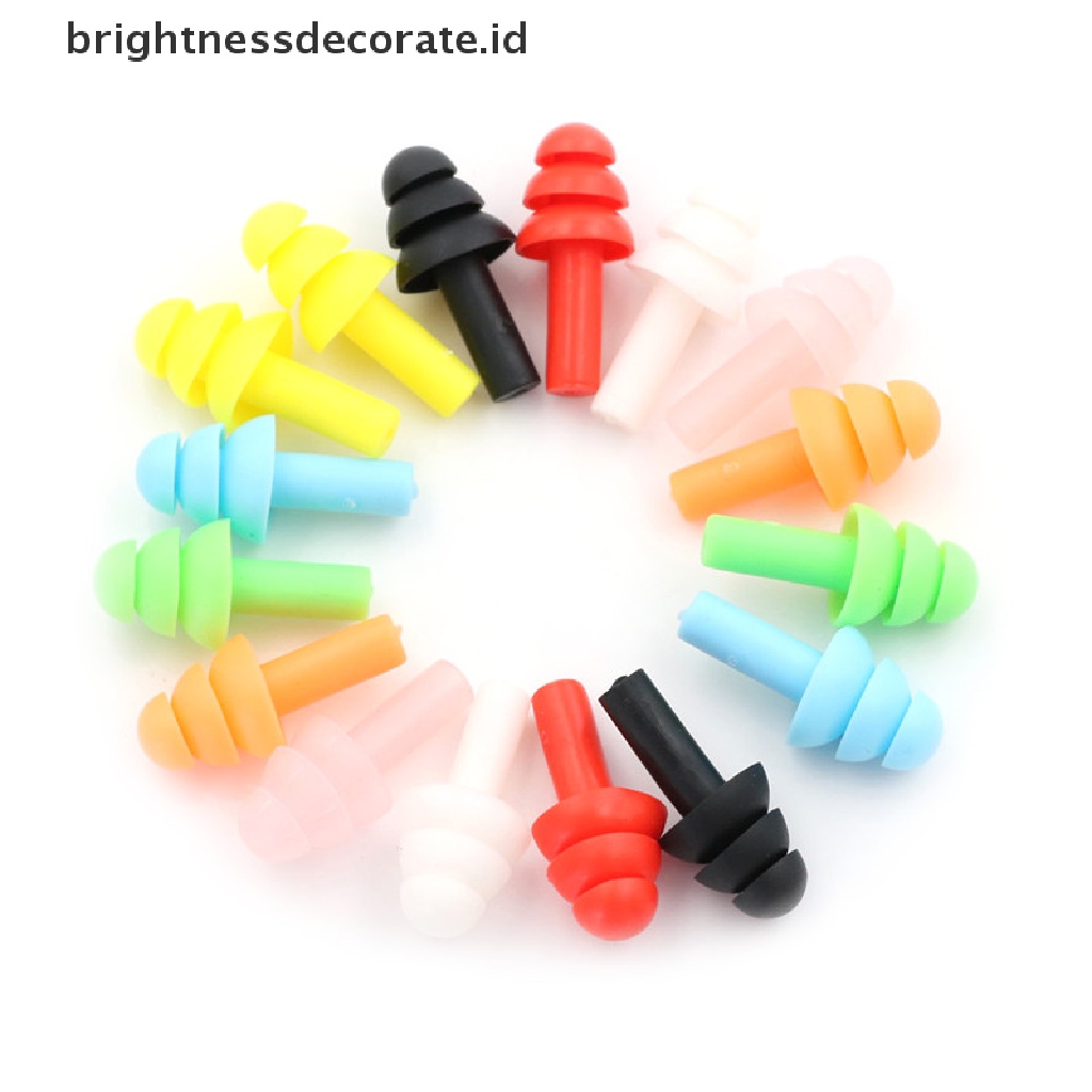 20 Pcs Ear Plugs Bahan Silikon Anti Bising Untuk Belajar Tidur