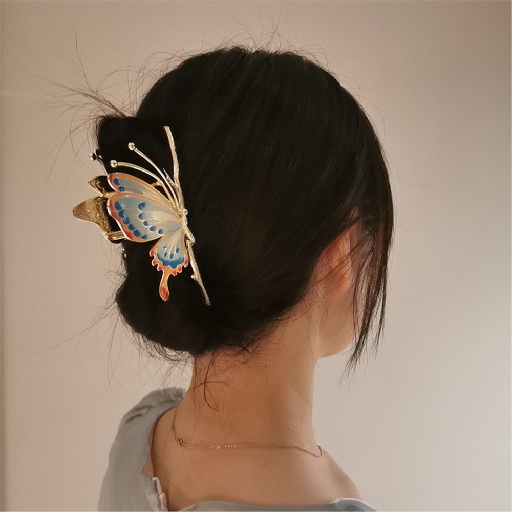 Jepit Rambut Model Butterfly Warna-Warni Gaya China Untuk Wanita