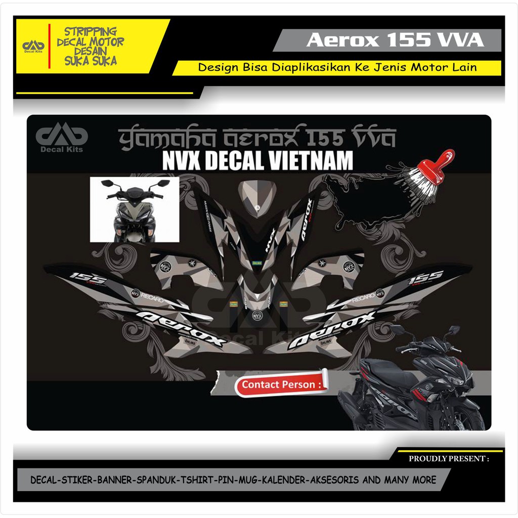 Sticker Variasi Motor full body Sticker Decal Aerox 155 NVX