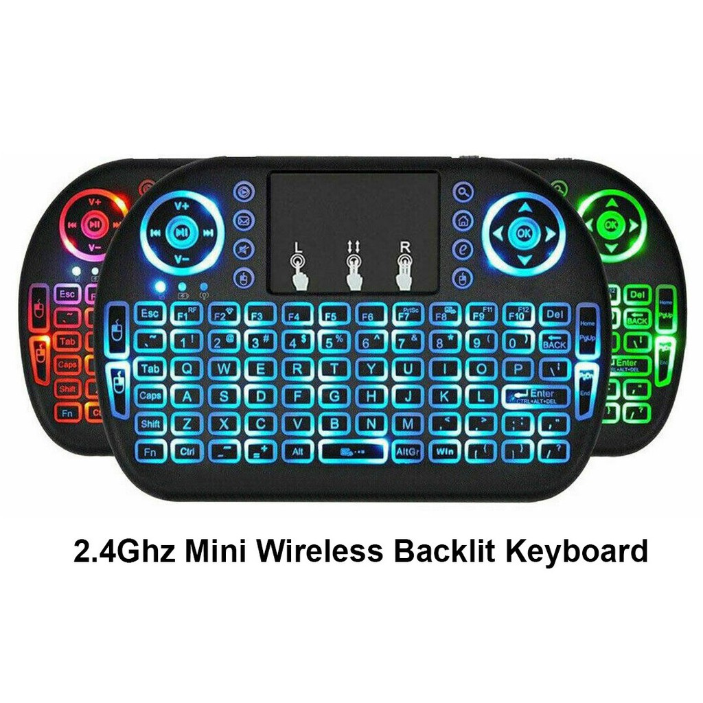 Keyboard mouse wireless mini backlit with touchpad for smart tv - cctv - Hp - pc - ps3 - android tv