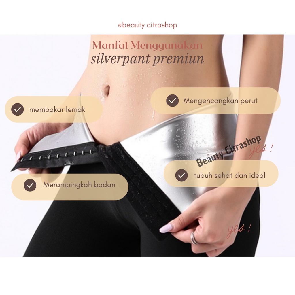 SLIMMING PANT PELANGSING PEMBAKAR LEMAK SAUNA SILVER PREMIUM