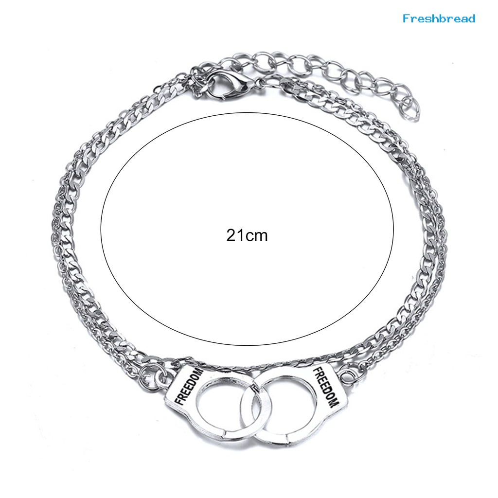 Terlaris Handcuffs Dangle Freedom Letter Women Anklet Alloy Extension Chain Adjustable Beach Anklet Foot Jewelry