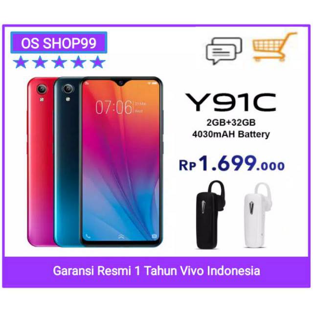 HP VIVO Y91C ram 2 32gb garansi resmi | Shopee Indonesia