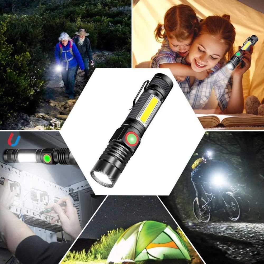 IDN TOOLS - Pocketman Senter LED Rechargeable XML T6 + COB 1200 Lumens - P2