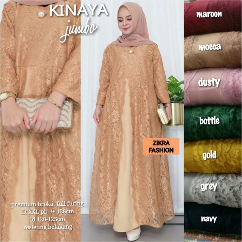 KINAYA JUMBO | 120-125CM PJ 138CM | GAMIS BROKAT | BROKAT JUMBO