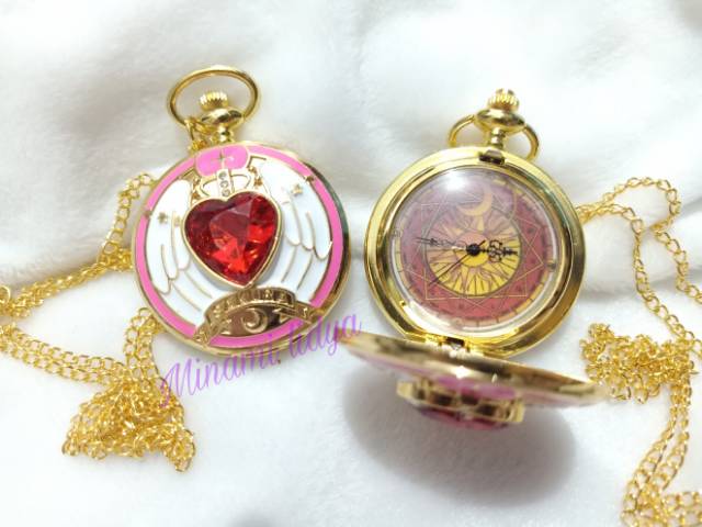 Jam pocket card captor sakura cardcaptor impor gambar 2 sisi