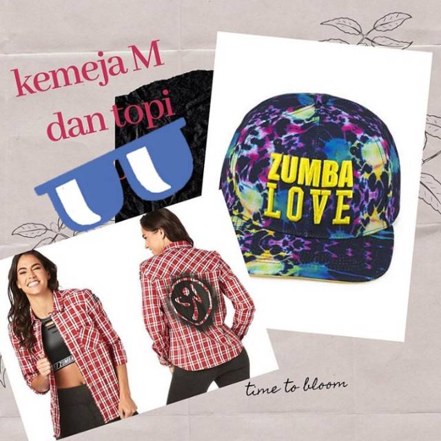 Satu Set Kemeja Zumba Wear Original dan Topi