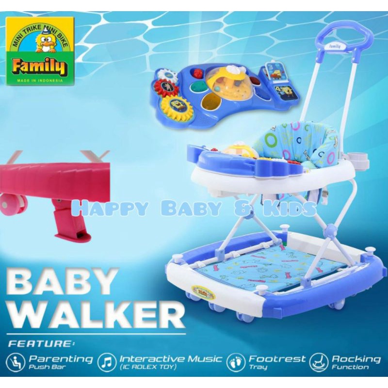 FAMILY BABY WALKER 3 Mainan (Roller, Rotary Gears, Book)