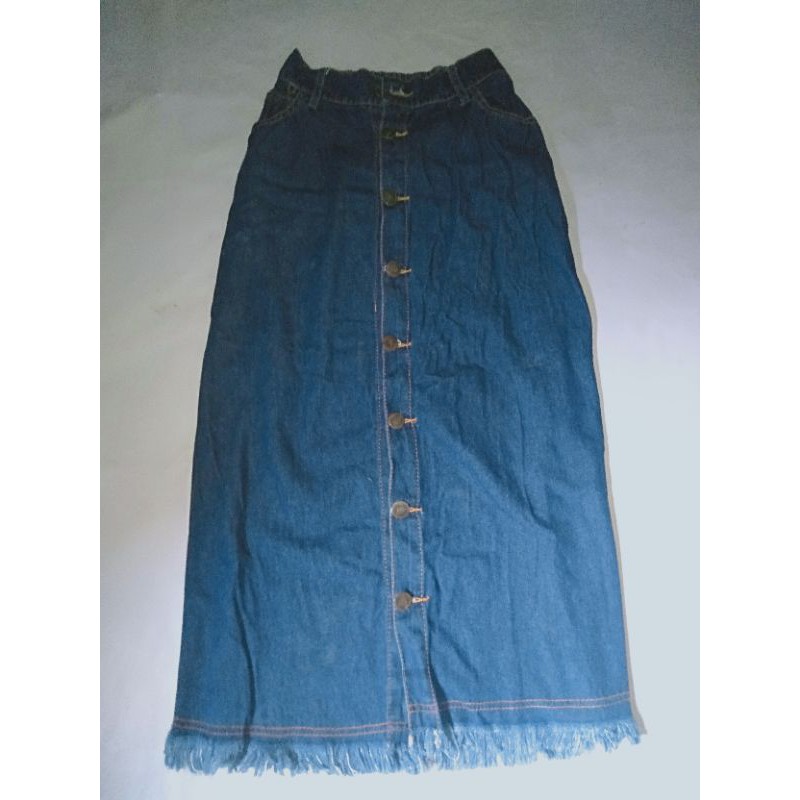 Rok jeans kancing depan