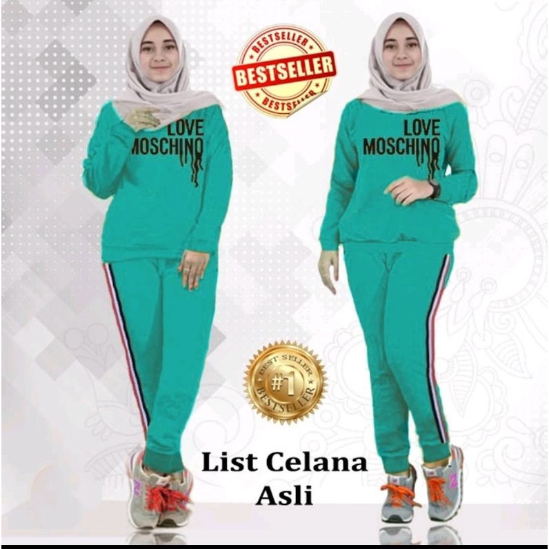 stelan baju olahraga wanita set training baju senam baju joging wanita