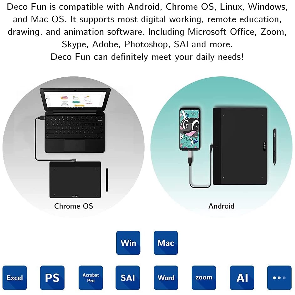 XP PEN Deco Fun XS 4.8 x 3 inch Drawing Pen tablet  Garansi Resmi 2 Thn