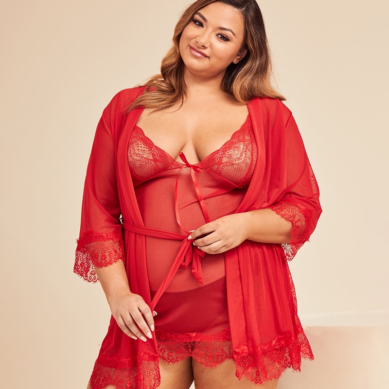 7149 7624 kimono big size / lingerie kimono jumbo / lingerie sexy set