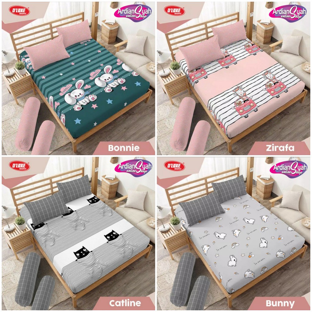 SPREI D'LUXE KINTAKUN SIZE QUEEN 160x200 MOTIF BONNIE ZIRAFA CATLINE BUNNY
