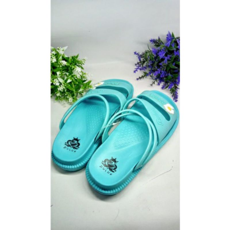 SANDAL ANAK PEREMPUAN KEKINIAN MOTIF BUNGA DULUX UKURAN 24-40