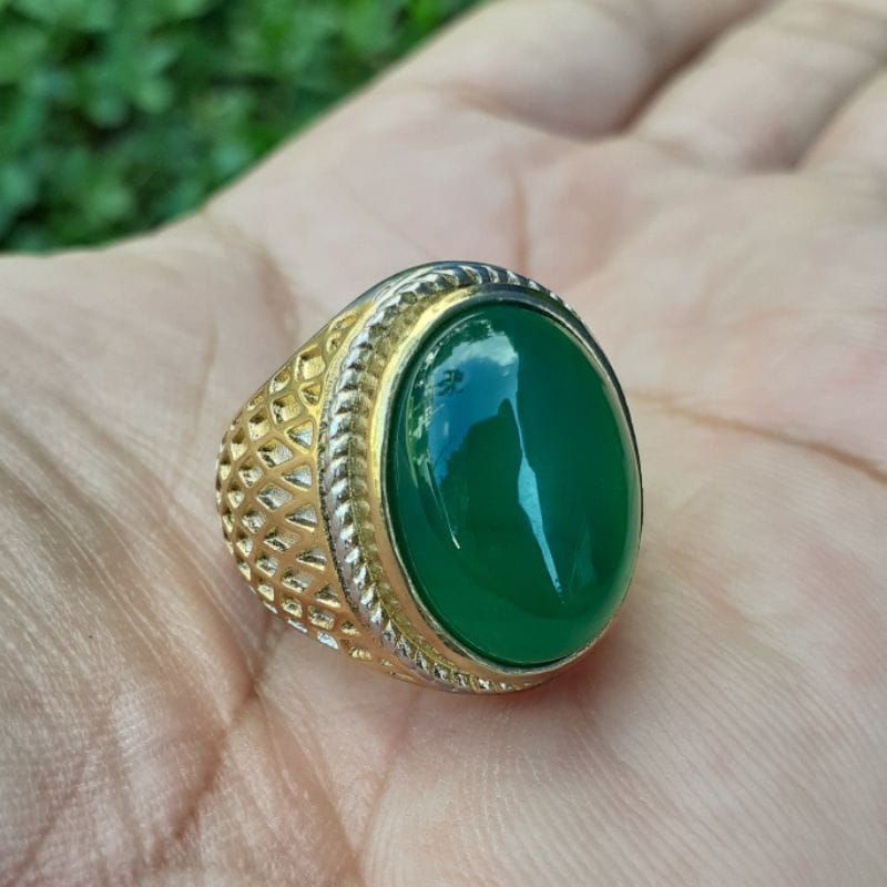 CINCIN BATU AKIK IJO GARUT KALSEDON KUALITAS TOP QUALITY