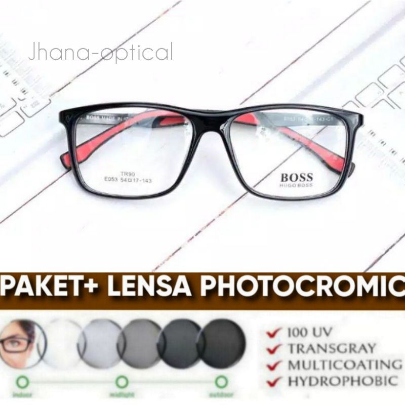FRAME KACAMATA Pria LENSA PHOTOCROMIC | KACAMATA MINUS | ANTI RADIASI 2 IN 1