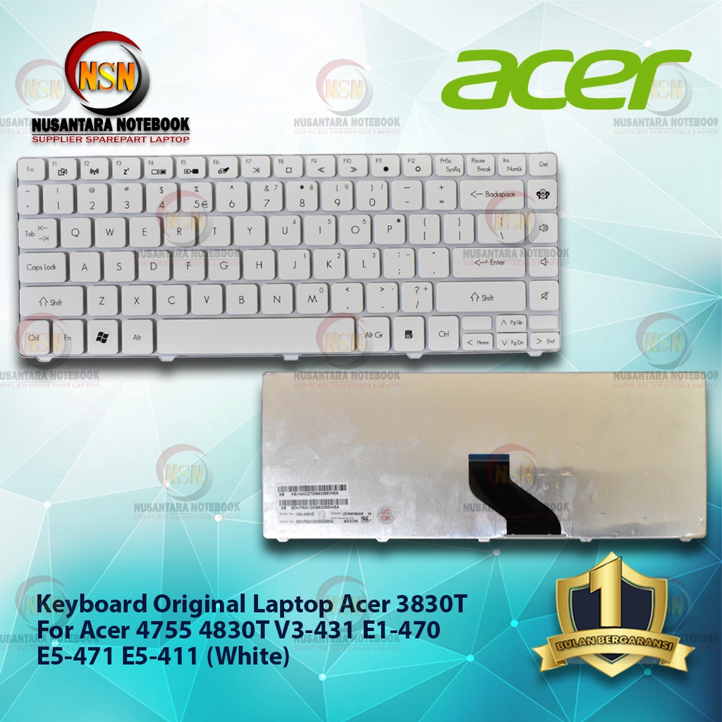 Keyboard Original Acer Aspire 3810 3810T 4736 4738 4739 4741 475 White