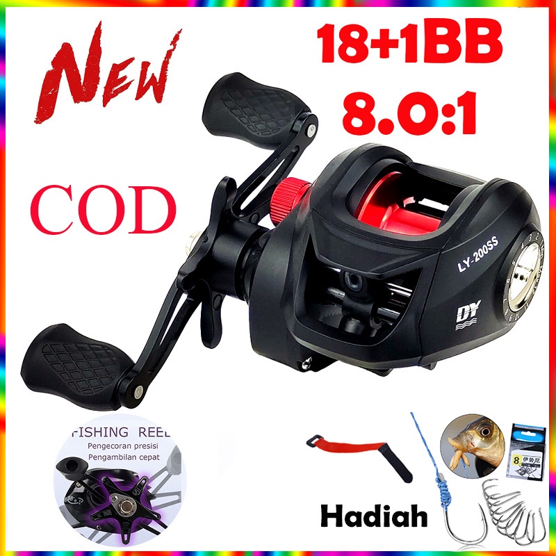 Baitcasting Reel BC Kecepatan Tinggi 10KG Max Drag Reel Pancing 7.2:1 18+1BB Rell Rill Pancing Katrol Kerekan Pancing Fishing Reel Spool Metal Aluminium Memancing Untuk Bass Di LingkunganLaut Casting Reel Wheel Gulungan kabel Gear Ba Senar Pancing Hook