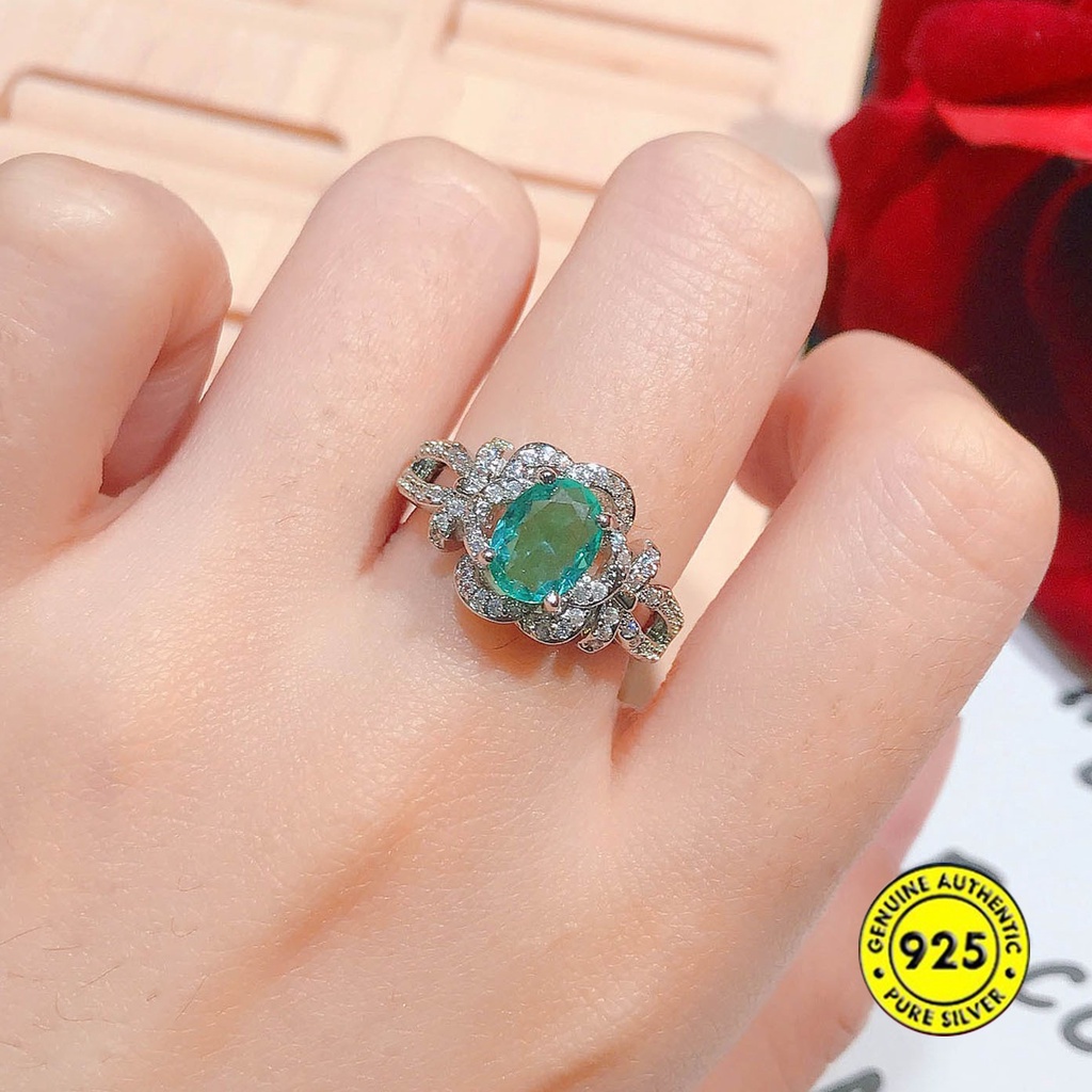 Cincin Model Terbuka Desain Bunga Mawar Hias Permata Warna Warni Adjustable Untuk Wanita