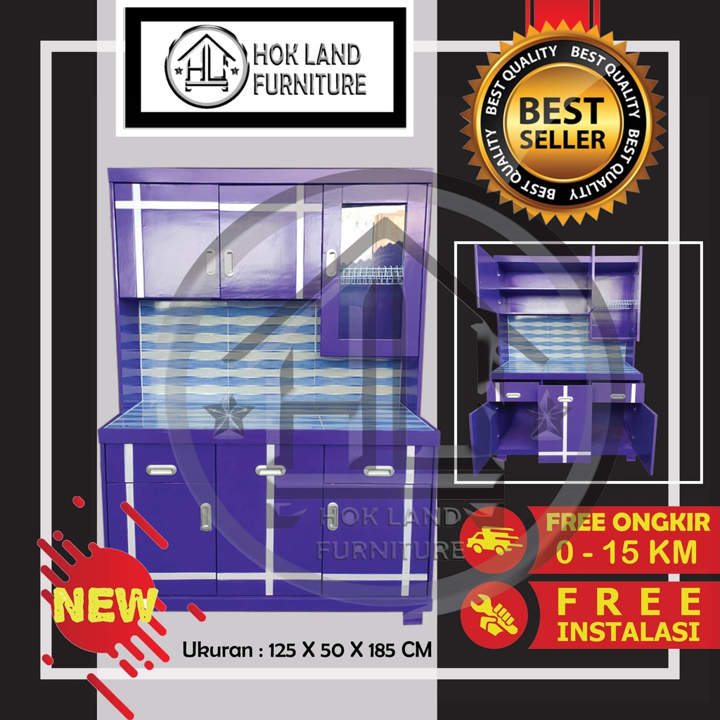 Lemari sayur 3 pintu lemari rak piring dapur minimalis / Lemari Sayur 3Pintu Kayu Multiplek / LS18