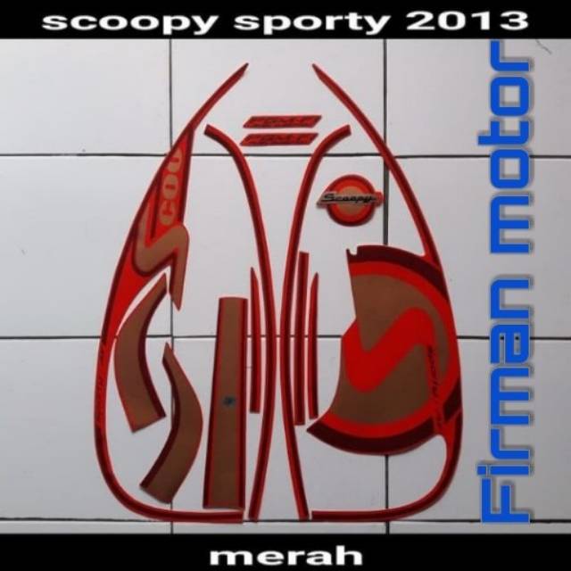 Steiping sticker list body scoopy sporty 2013 body merah