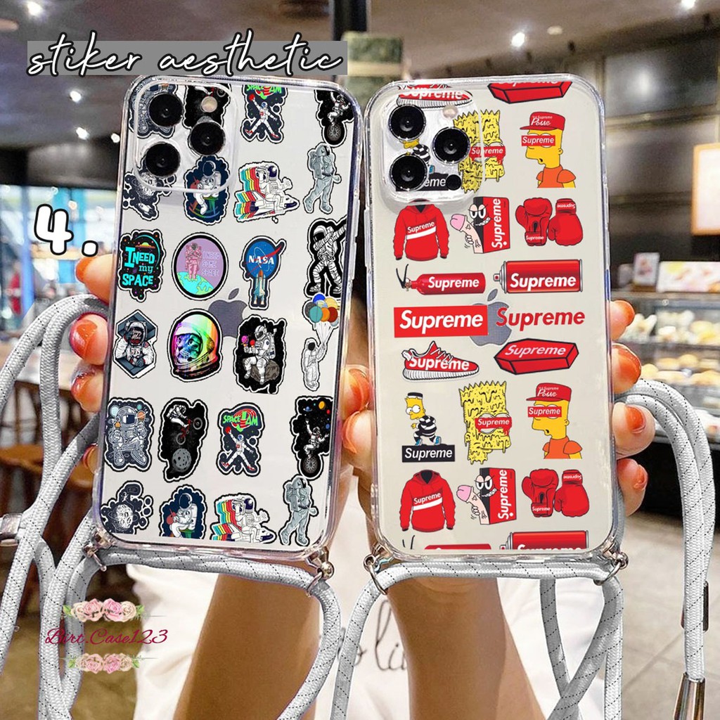 Softcase Slingcase Lanyard Bening STIKER Iphone 5g 5s 6g 6s 7g 7s 8g 8s Se 2020 6g+ 6s+ BC4401