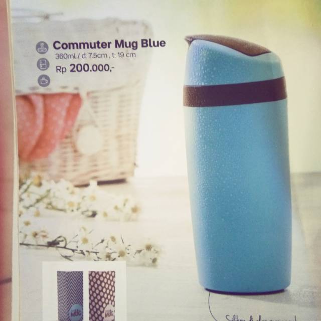 commuter mug blue/ mug tahan panas atau dingin tupperware