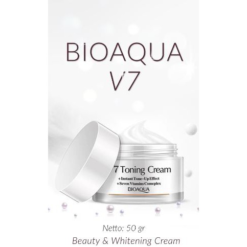 Bioaqua V7 Whitening Toning Light Deep Hydration White Cream Whitening Face - Krim Pencerah Wajah