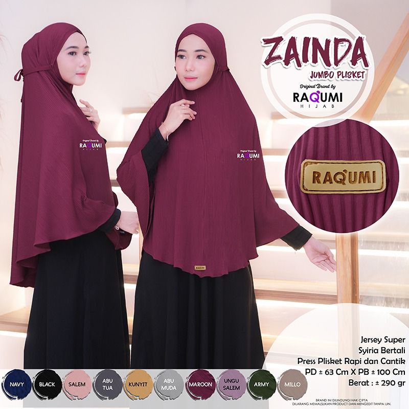 ZAINDA KHIMAR JUMBO PLISKET / RAQUMI