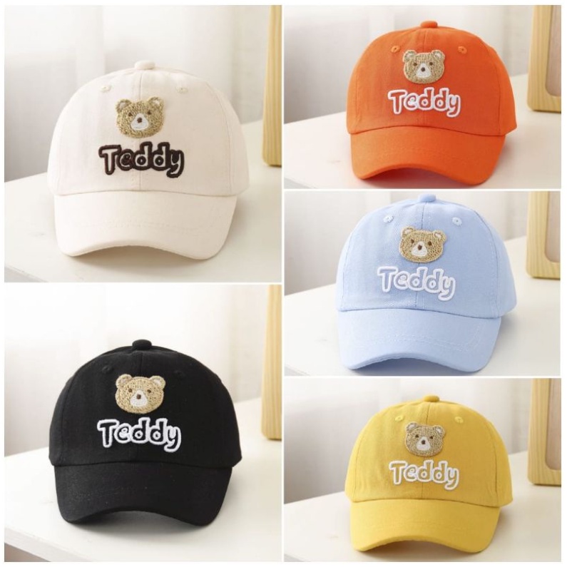 Topi Teddy Baseball Bordir 1-3 Tahun Topi Teddy / Gajah Balon / What / GC Bear / Dot Ear / Bear Astro Premium Quality CBKS VC