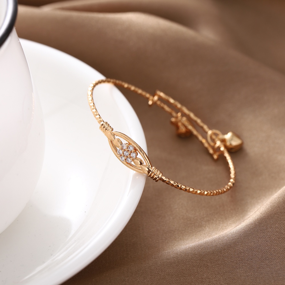 ✅COD Gelang Titanium Anti Karat Lapis Emas Mewah Asesoris Wanita Gelang Titanium Perhiasan Emas  D510
