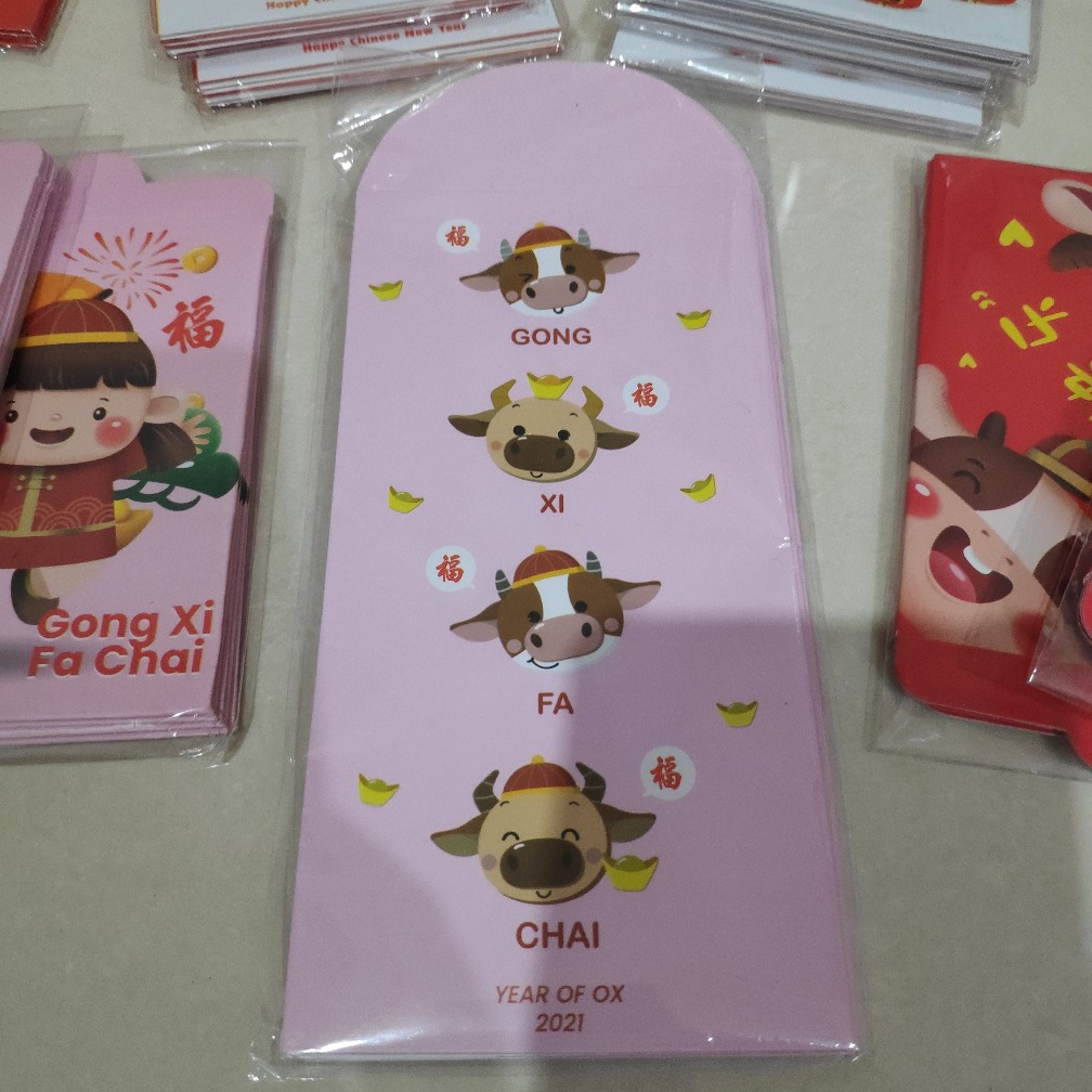 Angpao Imlek 2021 Shio Kerbau Ukuran  Panjang (uang Tidak Dilipat)