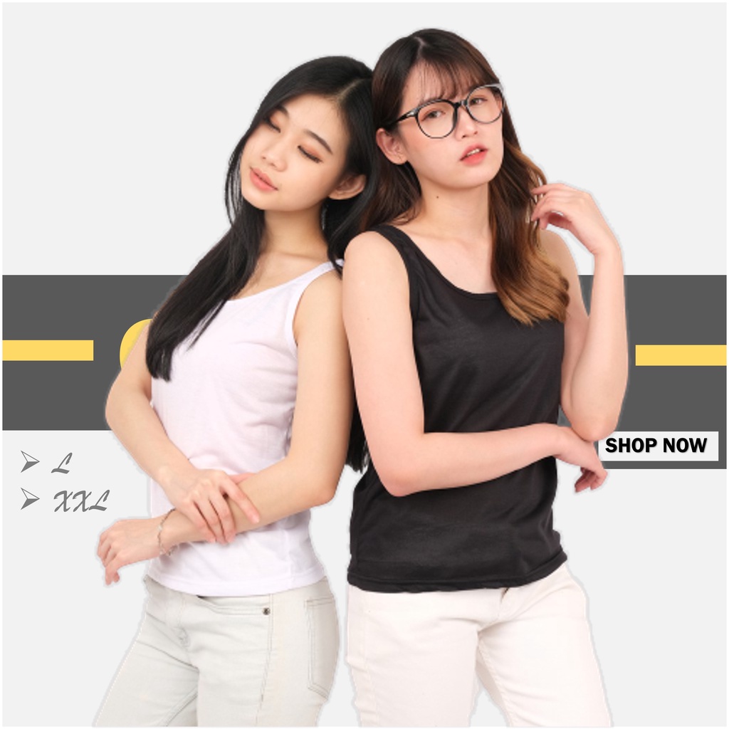 Baju Tank Top Singlet Up To XXL Jumbo Wanita Cewek Sinly Baju Dalam Polos Terbaru Murah FF001