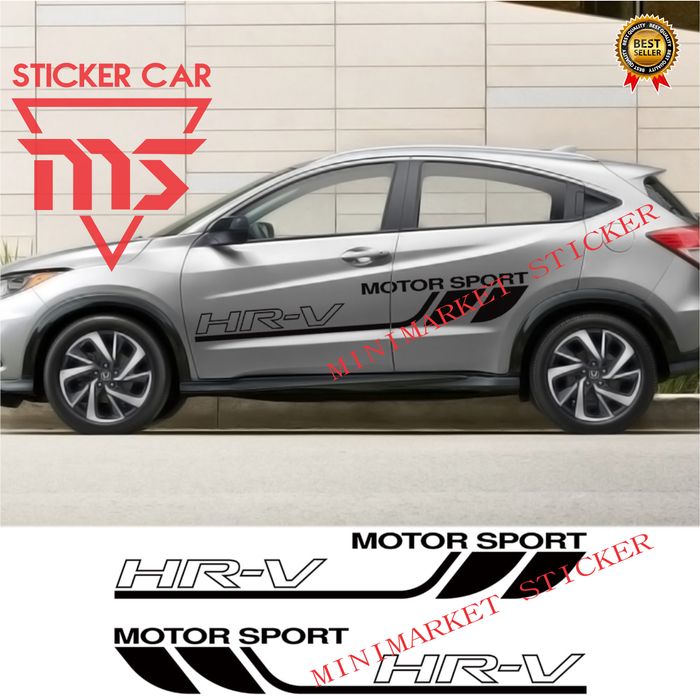 STIKER HRV STICKER MOBIL HONDA HRV MOTORSPORT STRIPING BODY - Abu-abu Keren