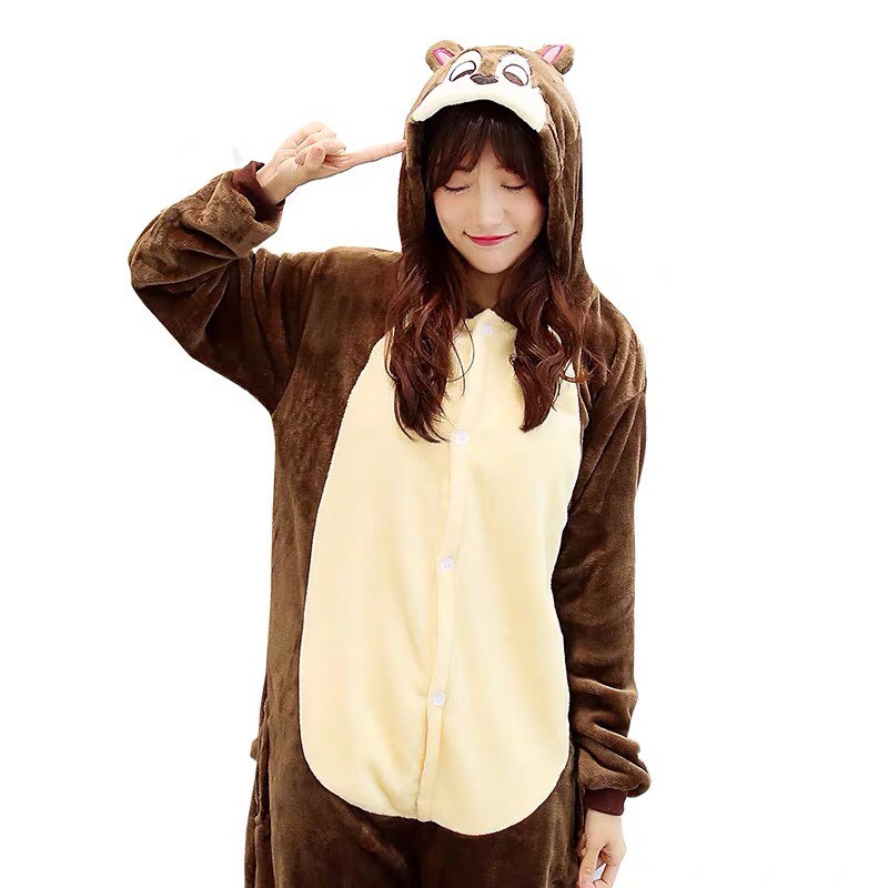 KOSTUM ONESIE CHIP CHIPMUNK DALE PIYAMA BAJU TIDUR KIGURUMI