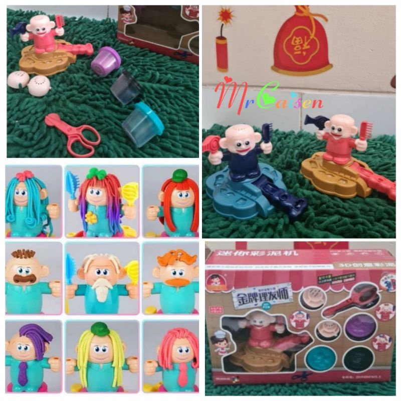 mrcaisen MAIANAN PLAY DOH SALON POTONG RAMBUT PLAYDOH BARBERSHOP EDUKASI ANAK