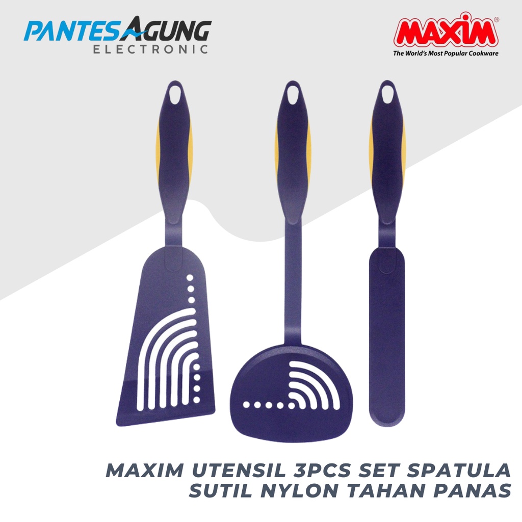 Maxim Utensil 3pcs Set Spatula / Sutil Nylon Tahan Panas