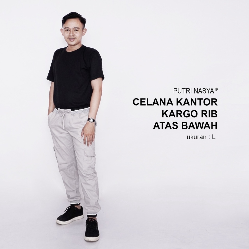 Celana Kerja Big Size Kargo Kantor Pria / Celana Jumbo Formal Kantor Bahan Katun / Celana Chino Jumbo Seragam Moca Capucino Cream Hitam Abu Navy Army Dark Brown / Celana Model Terbaru Bigsize S-M-L-XL-2L-3L Kekinian Trendy Kombinasi Big Keren