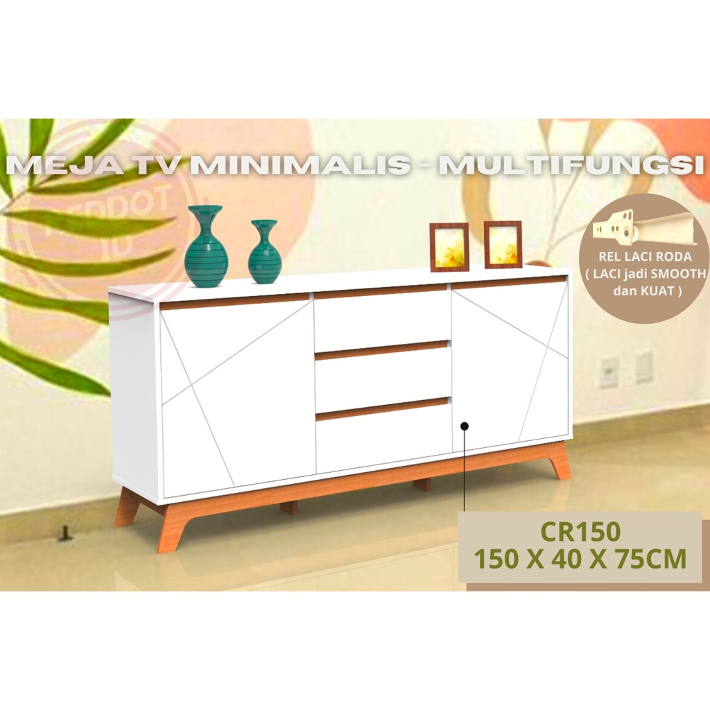 Meja TV Minimalis CR150 Rak TV Minimalis Modern Multifungsi 150 x 40 x 75cm